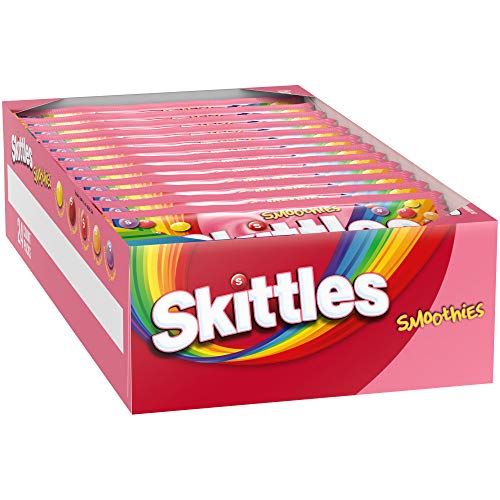 SKITTLES Smoothies Chewy Candy - Bulk Pack of 24 Full Size 1.76 oz Bags - Perfect for Halloween, Party Favors, Office Snacks & Movie Night Treats