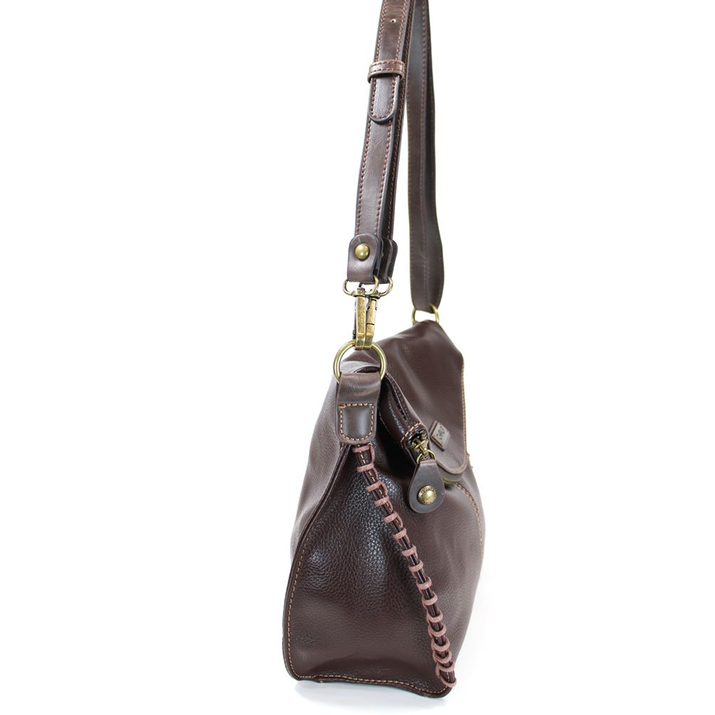 CHALA Stylish Leather Crossbody Bag for Women - Dark Brown Squirrel Design with Flap Top & Secure Zipper | Perfect for Everyday Use, Travel & Date Nights