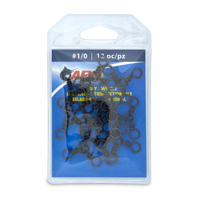 AFW Brass 3 Way Swivels with Stainless Steel Rings - Heavy Duty Fishing Tackle for Saltwater & Freshwater Angling - Perfect for Lures, Rigs and Trolling Applications