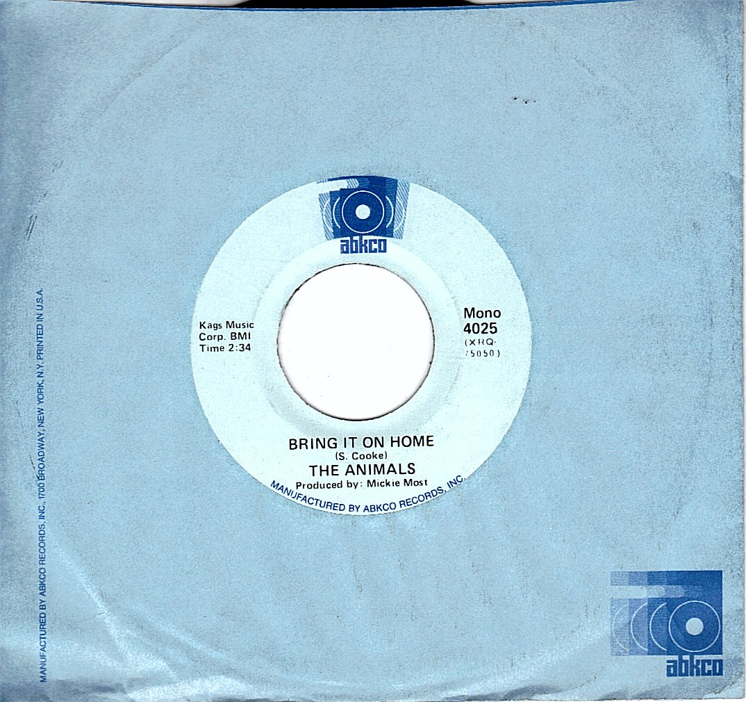 House of the Rising Sun / Bring It On Home 45 RPM Vinyl Record Single - Classic Rock Collectible for Music Lovers & DJs