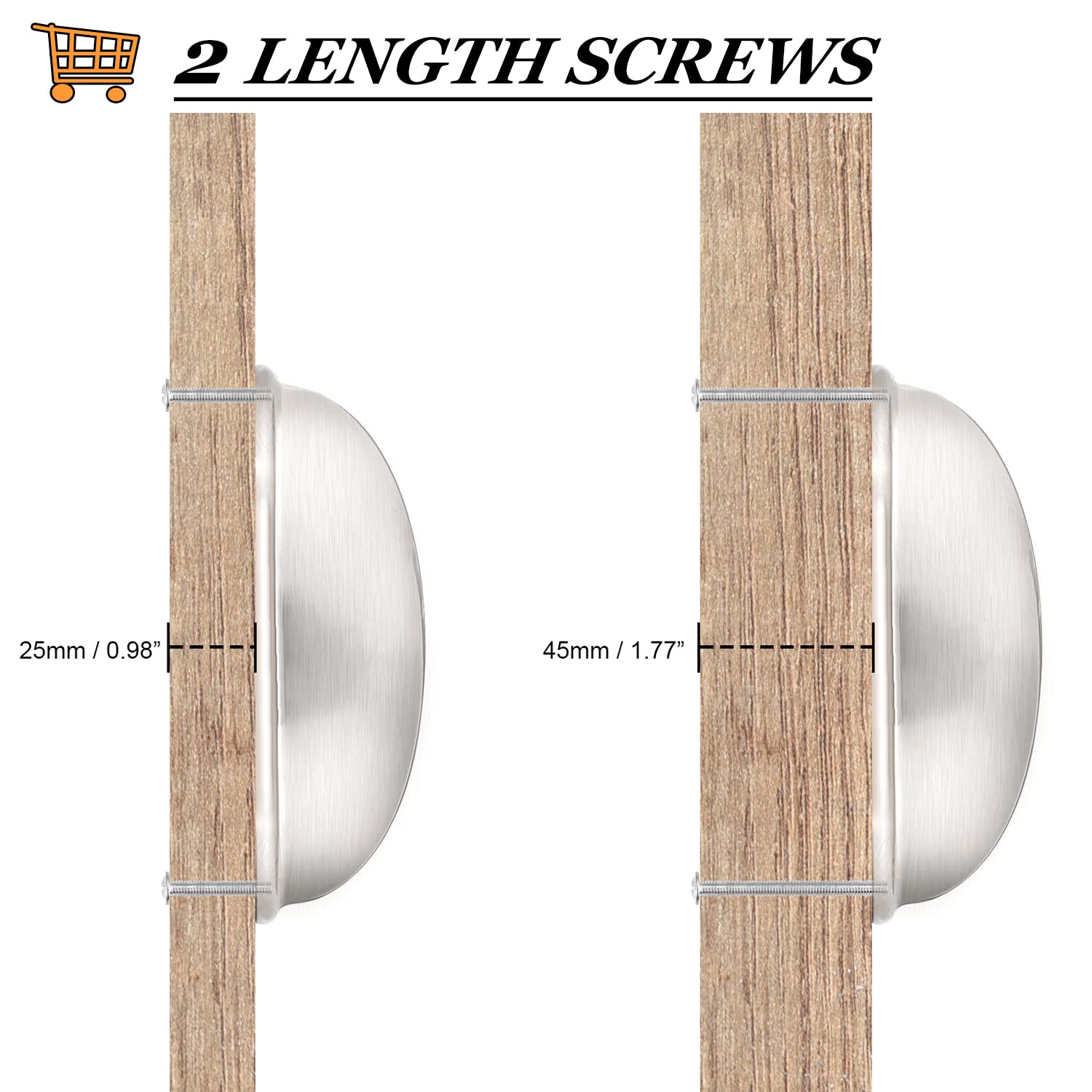 Probrico 30 Pack Satin Nickel Drawer Pulls - 3 Inch Hole Centers, Modern Cabinet Handles for Dressers, Kitchen Cabinets & Furniture Hardware | Perfect for Home Renovation & DIY Projects