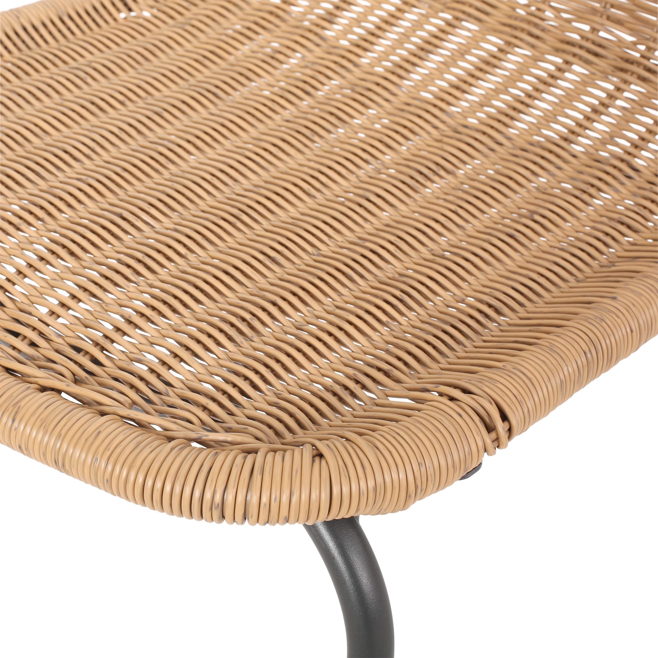 Christopher Knight Home Dinah Outdoor Wicker Dining Chairs (Set of 2) - Light Brown & Black - Weather-Resistant Patio Furniture for Garden, Poolside, and Backyard Dining