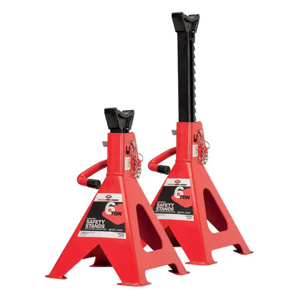 6 Ton Ratchet Jack Stand with Double Locking (Pair) - AFF 3306A - Heavy Duty Car Lift Support for Vehicle Maintenance, Repair, and Tire Changes