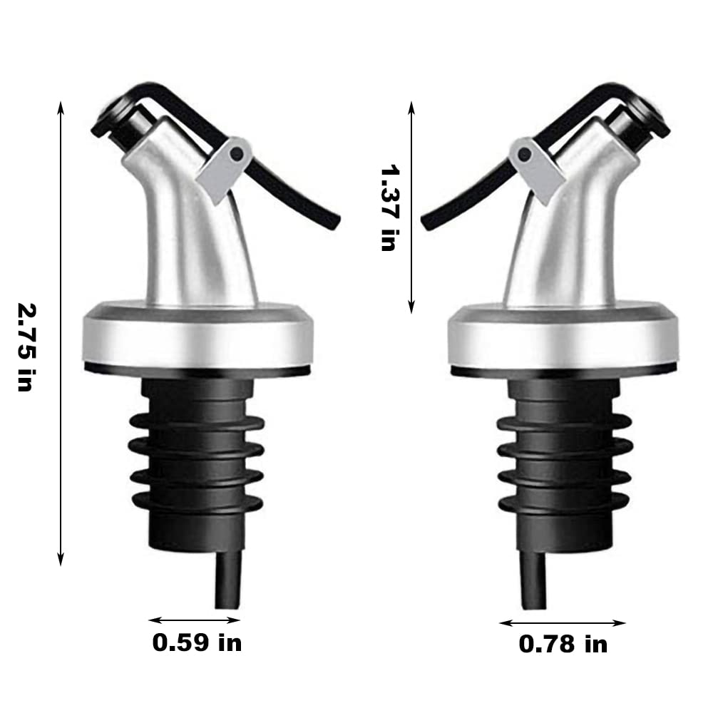 5 Pack Oil Spouts - Leakproof Olive Oil & Vinegar Dispenser with Tube Brush - Perfect for Salad Dressing, Cooking, BBQ & Kitchen Use