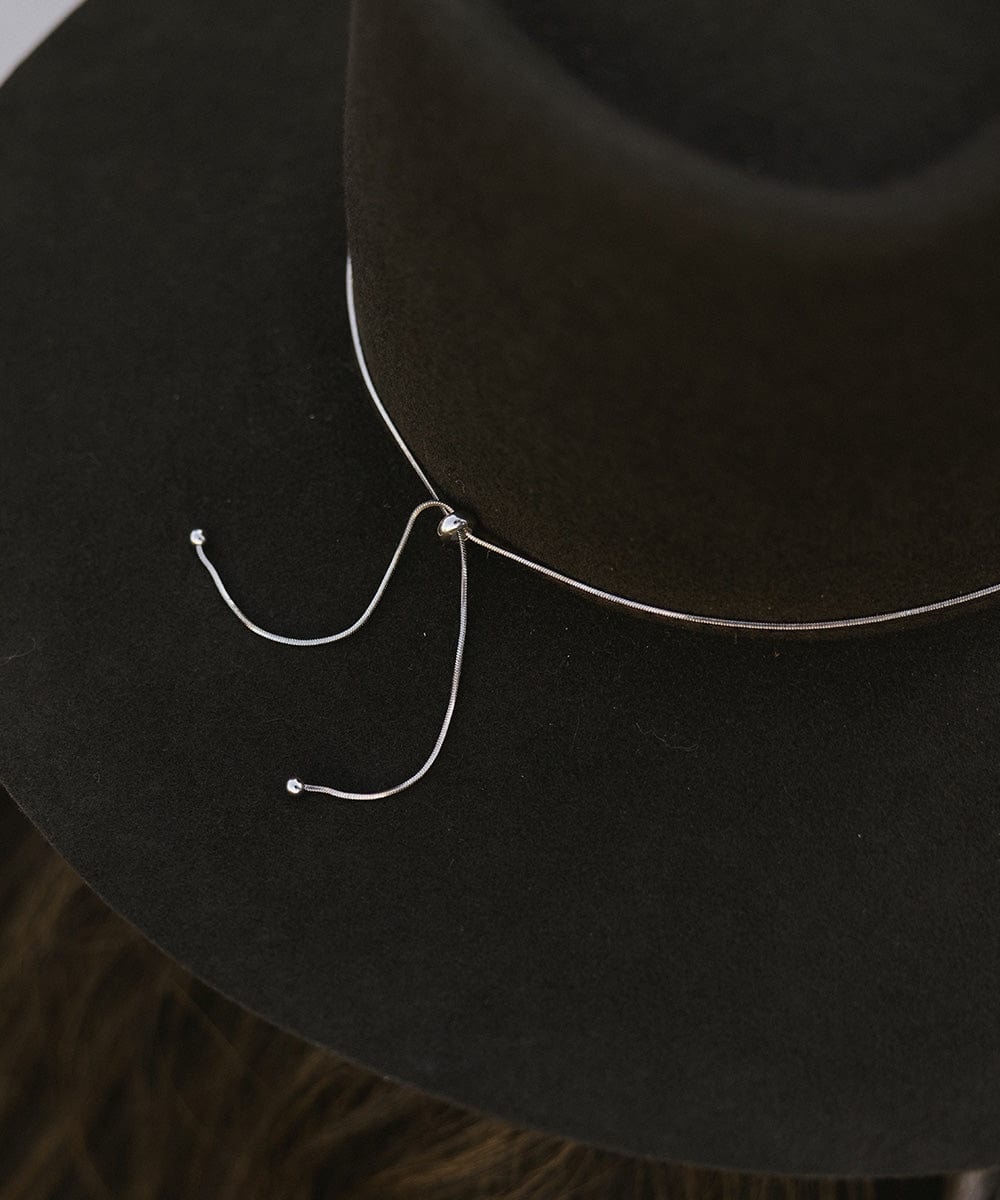Western Bolo Hat Band with Silver Chain - Stylish Cowboy Hat Accessory for Rodeo, Country Music Festivals & Outdoor Events