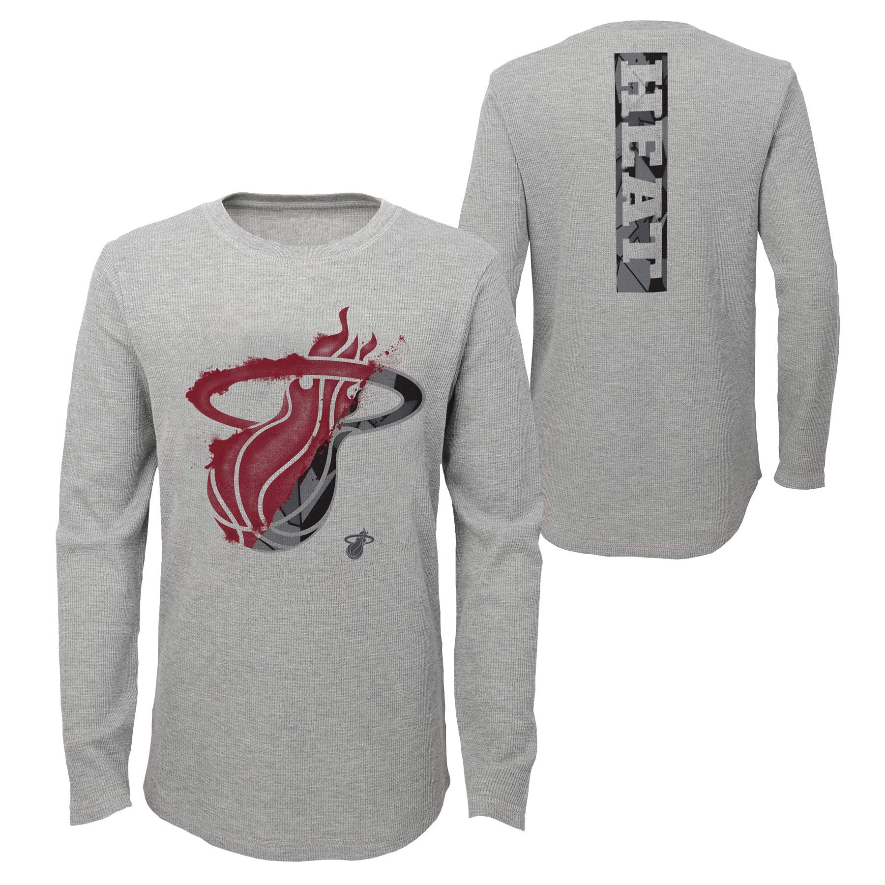 NBA Youth Boys (8-20) Black Long Sleeve Waffle Knit Thermal Shirt - Warm Winter Layering for Basketball Fans & Outdoor Activities