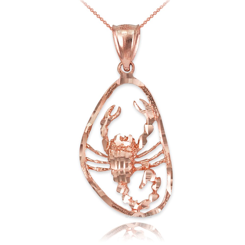 10K Rose Gold Scorpio Zodiac Sign Pendant Necklace for Women - Elegant Astrology Jewelry Gift for Birthday, Anniversary & Special Occasions