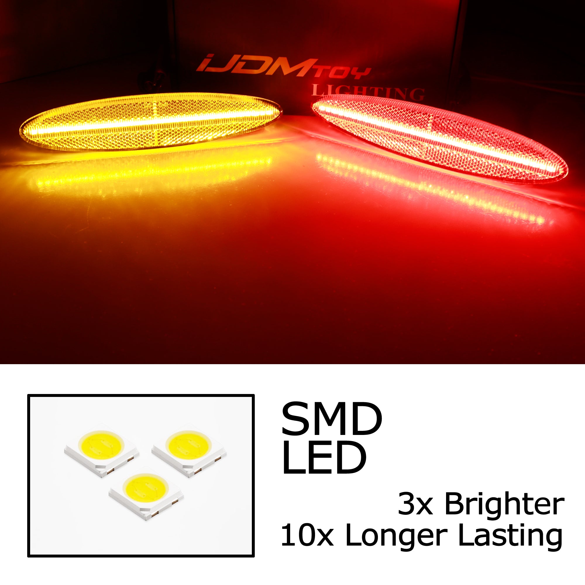 2001-2010 Lexus SC430 Clear Amber/Red LED Bumper Side Marker Lights - Waterproof, Easy Install for Enhanced Night Visibility & Style