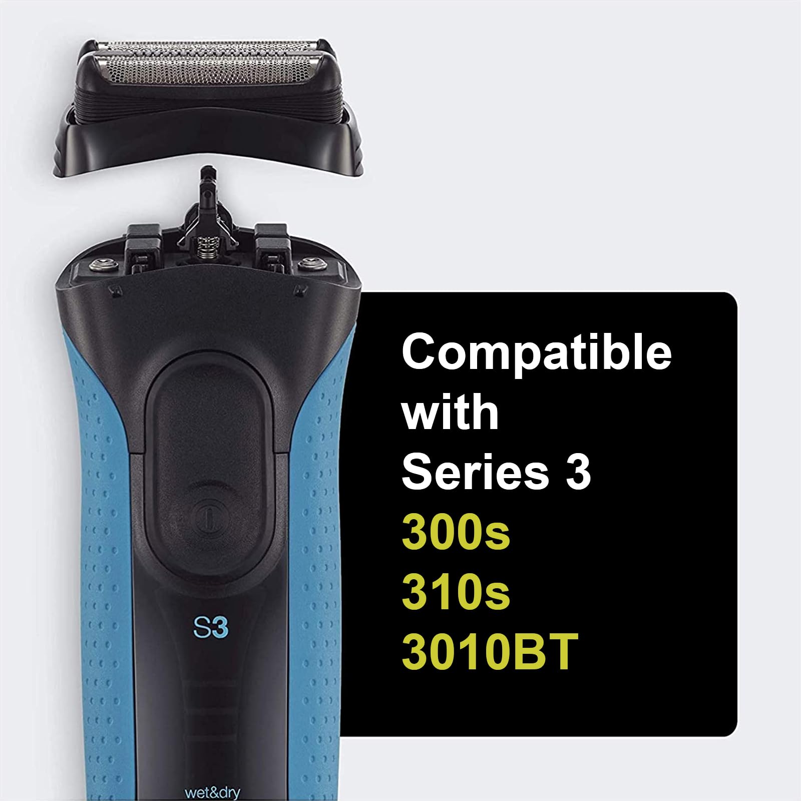 Braun Series 3 Replacement Shaver Heads (21B) - Compatible with Braun 300s, 310s & 3010BT Electric Razors - 1 Pack - Perfect for Travel & Daily Shaving