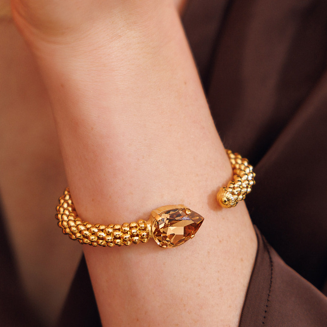 Classic Rope Bracelet with Light Colorado Topaz - Elegant Bohemian Jewelry for Women | Perfect for Casual Wear, Beach Outfits & Festival Accessories