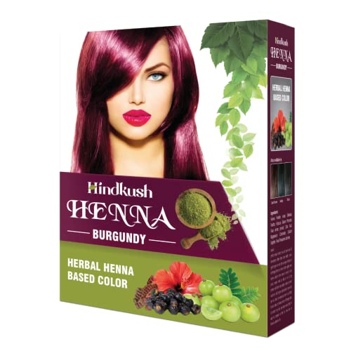 Natural Burgundy Henna Hair Dye | Herbal & Chemical-Free Hair Color for Highlights (Pack of 8) | Safe for Home Use, DIY Hair Coloring & Temporary Highlights