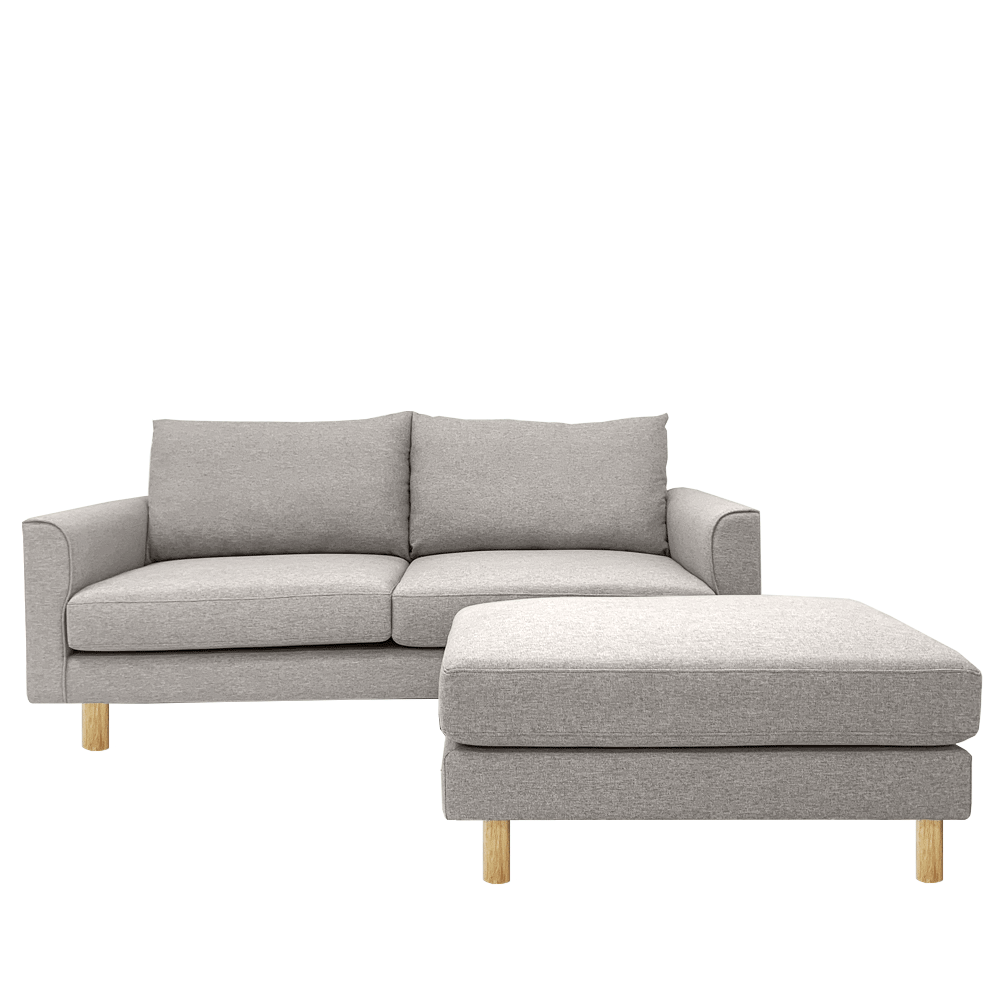 Toby Sofa with Ottoman - EcoClean Fabric, Modern Living Room Furniture for Small Spaces | Perfect for Apartments, Lounging & Movie Nights