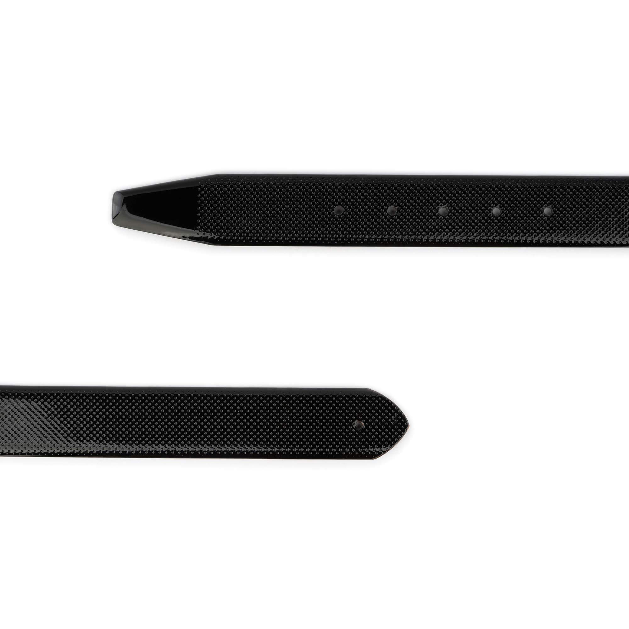Ferragamo Style Men's Belt Strap - Black Patent Leather with Dotted Design | Formal & Casual Wear | Perfect for Office, Business Meetings & Special Occasions