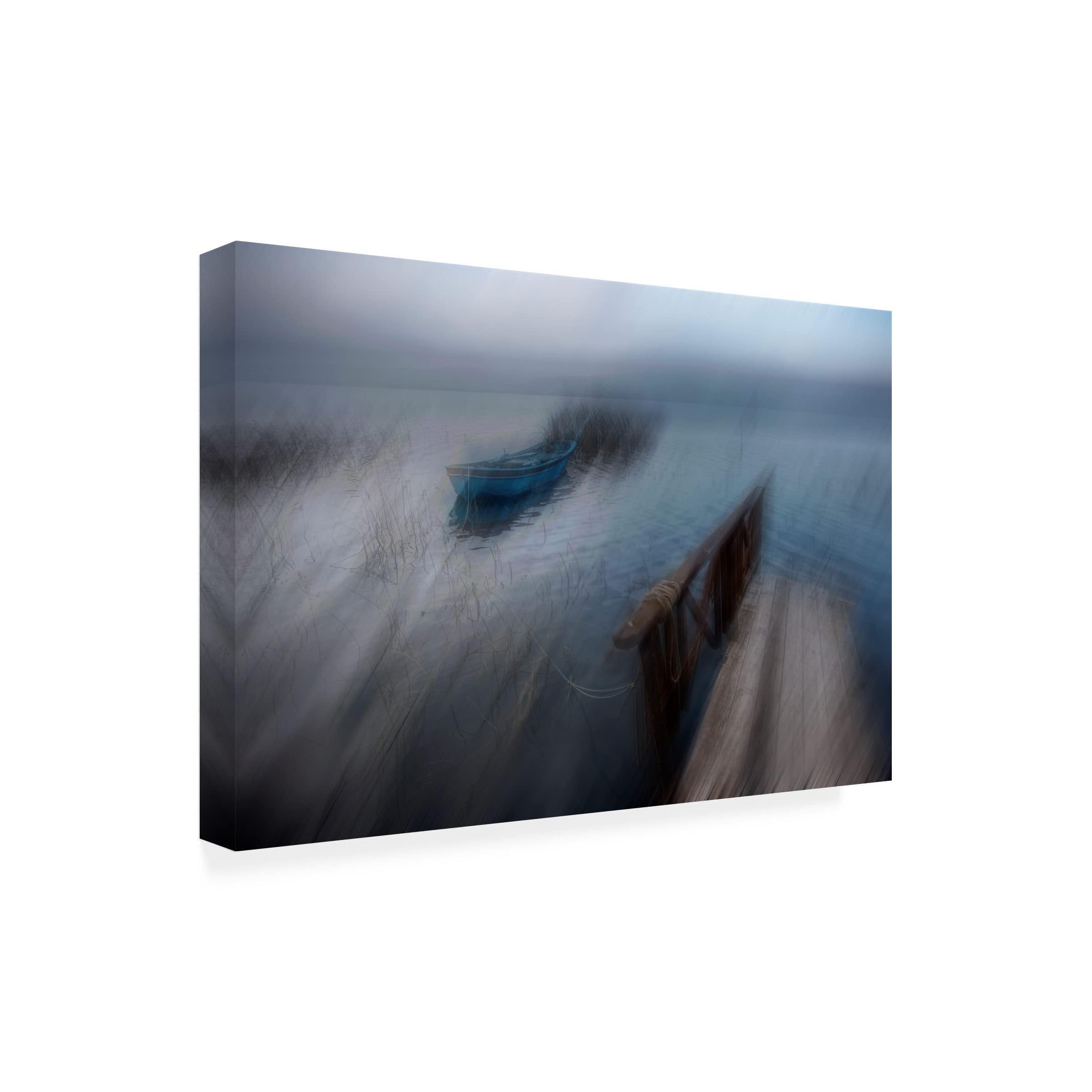 Trademark Fine Art 'Lake' Canvas Wall Art by Sirin Akturk - Stunning Landscape Painting for Living Room, Bedroom & Office Decor