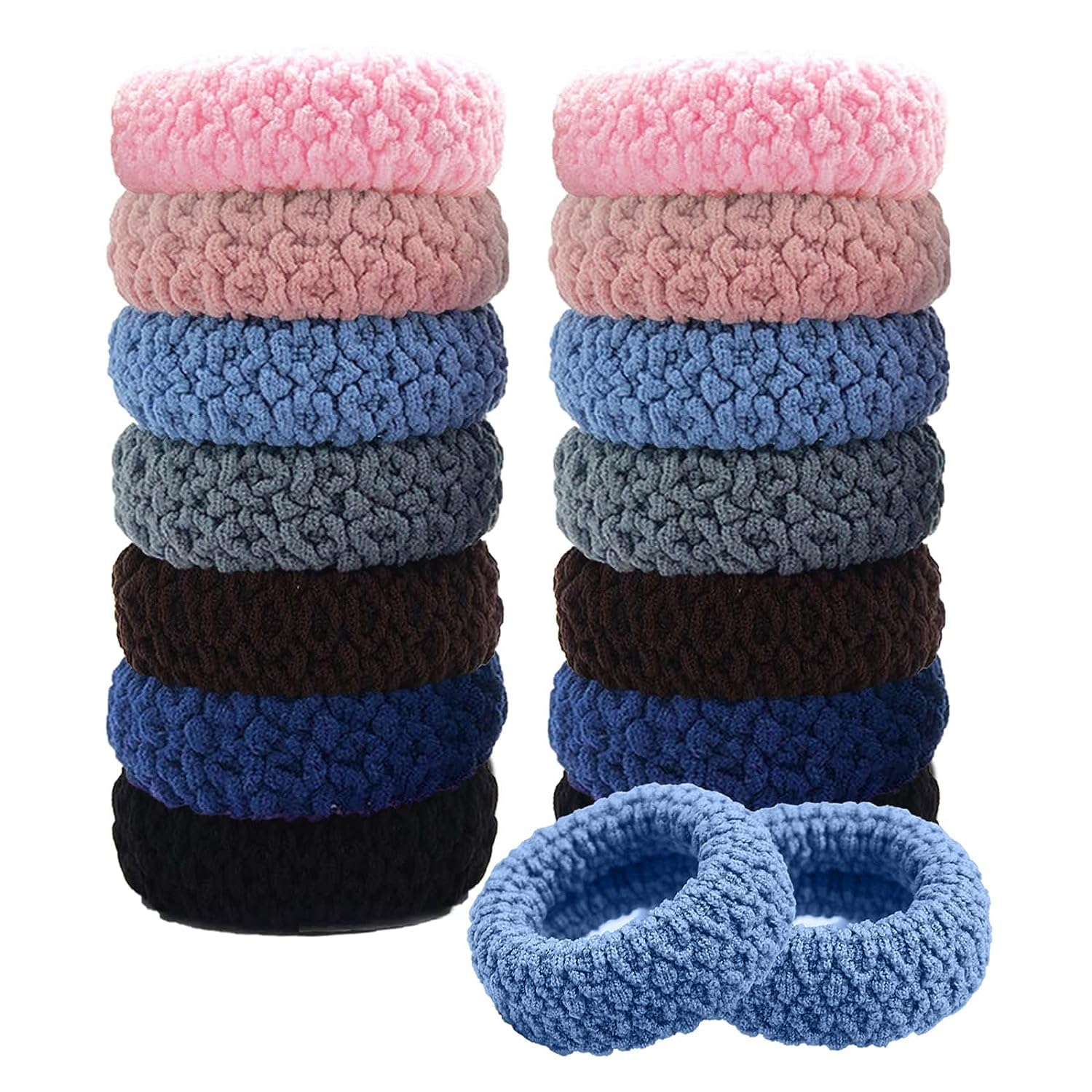 Rlanos 12-Piece Women's Hair Accessories Set - Stylish Hair Bands, Ponytail Holders, Thick Elastic Hair Ties for Women & Girls (Multicolor) - Perfect for Workouts, Office, and Everyday Hairstyles