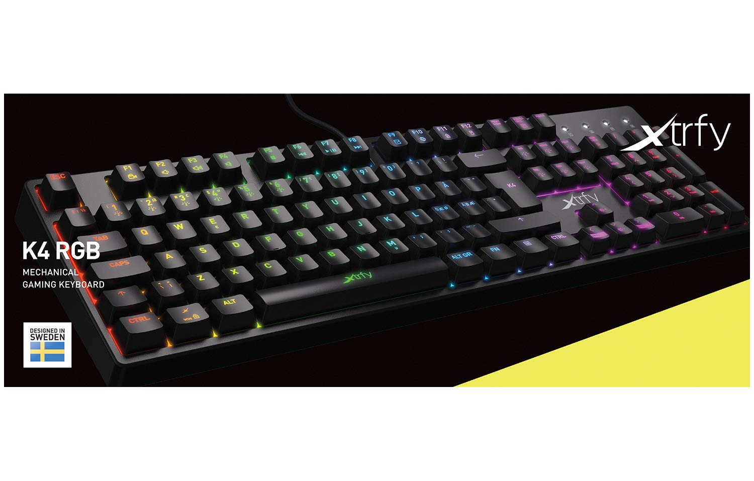 Xtrfy K4 RGB Mechanical Gaming Keyboard - 60% Compact, Hot-Swappable Switches, Customizable RGB Backlighting - Perfect for Esports, Competitive Gaming & Office Work