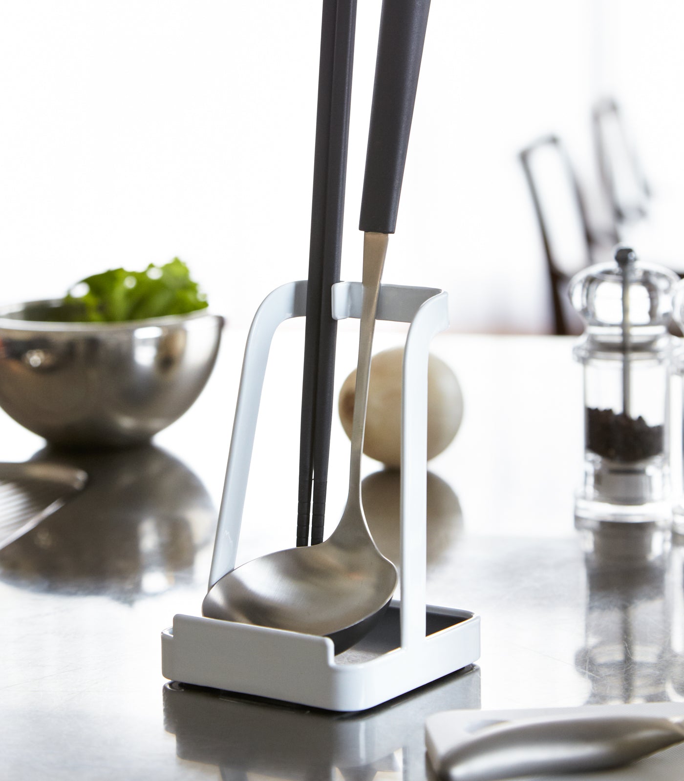 Stainless Steel Lid & Ladle Stand - Durable Kitchen Organizer for Pots and Pans - Perfect for Cooking, Serving & Keeping Countertops Clean