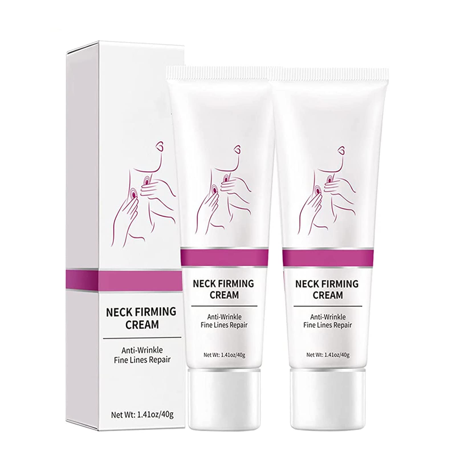 Luximplus Neck Firming Cream with Hydrolyzed Collagen - Anti Wrinkle & Skin Tightening Treatment for Sagging Neck - Lifting & Firming Cream for Youthful Skin (2 Pack) - Perfect for Daily Skincare Routine & Nighttime Anti-Aging Care