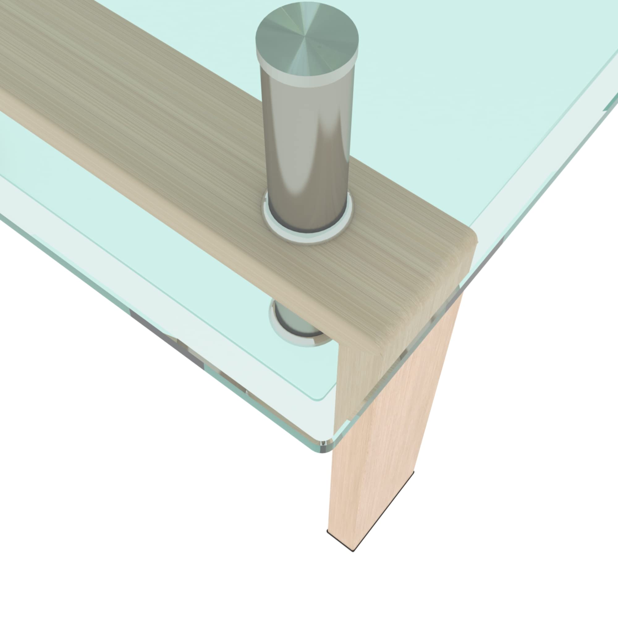 Modern Glass Coffee Table with Storage Shelf - Rectangle Living Room Center Table with Metal Tube Legs & 8mm Tempered Glass - Perfect for Tiny Homes, Apartments, and Reception Areas - Durable Side Table for Coffee, Books, and Decor