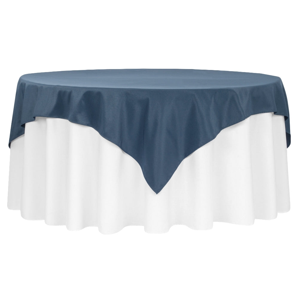 Premium Polyester Square Tablecloth 72x72 Inches - Navy Blue Washable Table Cover for Dining, Parties & Events - Wrinkle & Stain Resistant Fabric