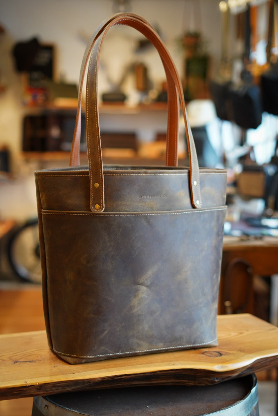 Premium Full Grain Buffalo Leather Tote Bag - Brown | Stylish & Durable Women's Handbag for Work, Travel & Everyday Use