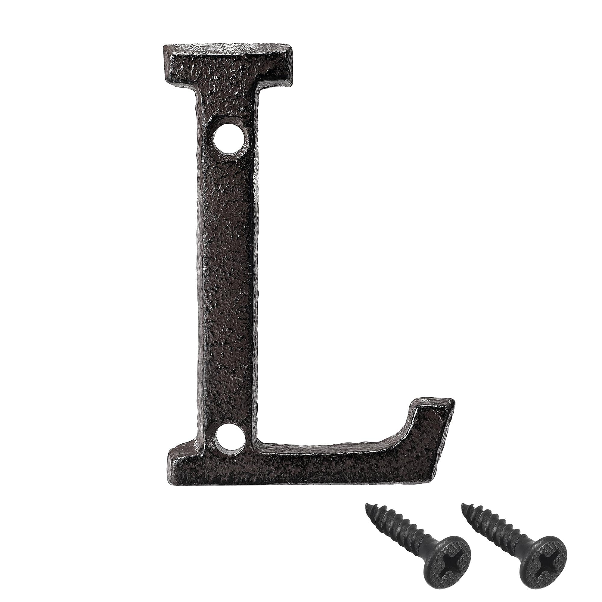 3 Inch Cast Iron Letter L - Rustic House Letter for Mailbox, Address Sign, Home & Hotel Decor | Perfect for Front Door, Porch, Garden & Outdoor Display