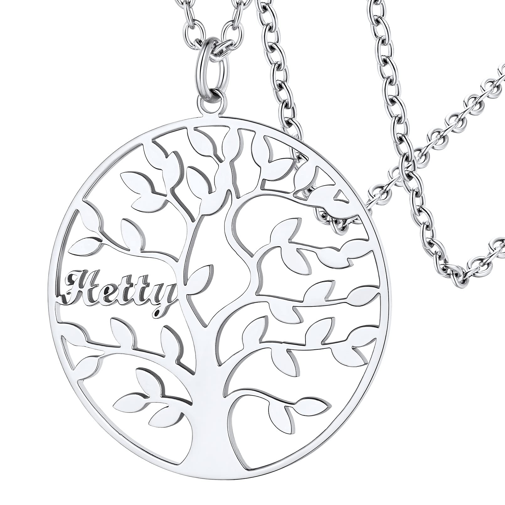 FaithHeart Personalized Tree of Life Necklace - Custom Name Jewelry with 2-7 Birthstones for Women & Men - Engraved Family Necklace Gift for Mom, Grandmother - Perfect for Anniversaries, Mother's Day & Special Occasions