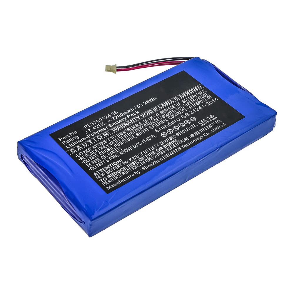 Synergy Digital Diagnostic Scanner Battery - High Capacity 7200mAh 7.4V Li-Pol Replacement for XTOOL i80 Pad & PL3769124 2S | Perfect for Auto Repair Shops & DIY Car Diagnostics