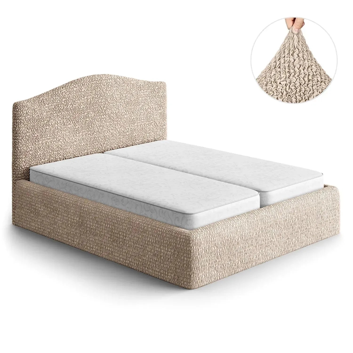 Full/Queen Size Bed Headboard & Frame Slipcover - Microfiber Collection | Elegant Bedroom Upgrade for Home Decor