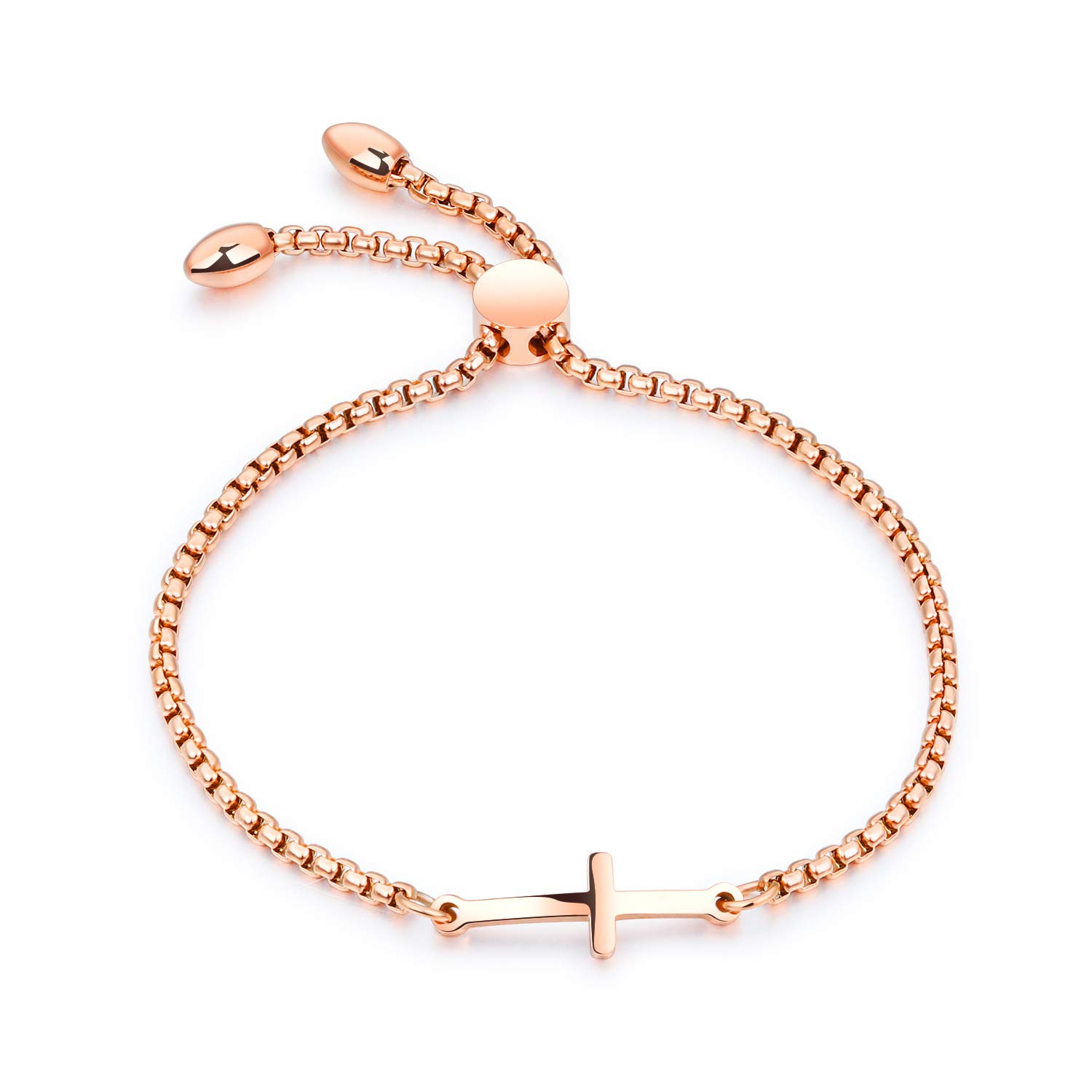 TEEMI Women's Dainty Cross Bracelet - Religious Faith Love Symbol Sideways Cross Charm God Blessed Jewelry - Confirmation Gifts for Mom, Wife, Girlfriend - Perfect for Church, Daily Wear & Special Occasions