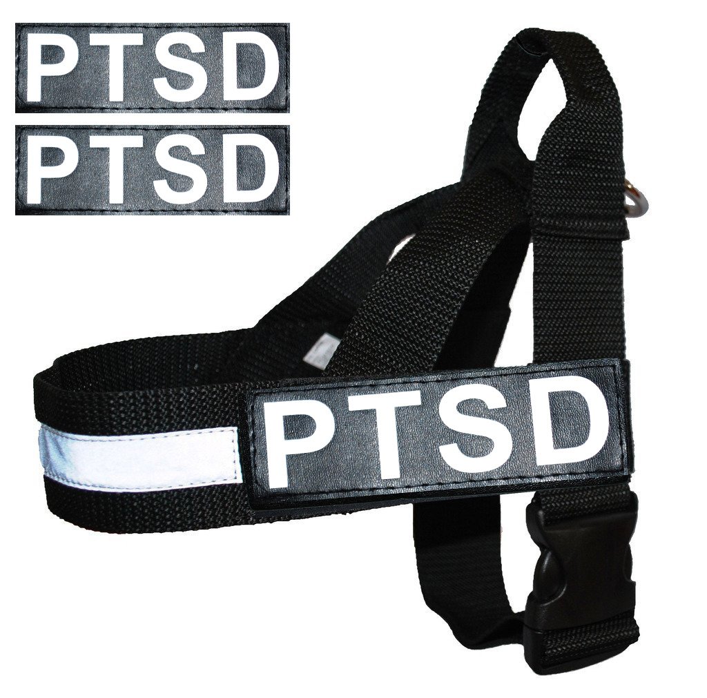 Doggie Stylz No-Pull Service Dog Harness - Nylon Vest for Guide & PTSD Assistance Dogs with 2 Reflective Removable Patches (Measure Your Dog Before Ordering) - Perfect for Training, Outdoor Walks & Public Access