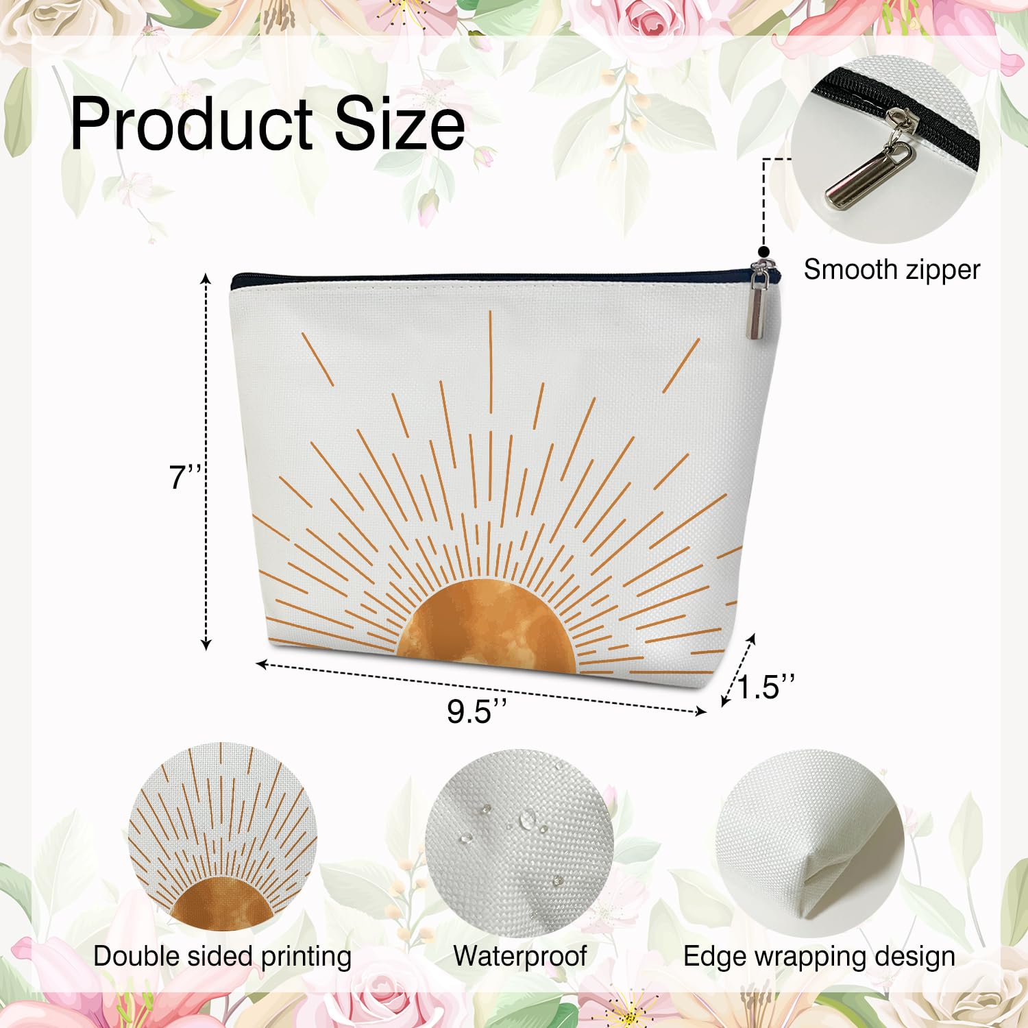 Boho Sunset Makeup Bag for Women - Travel & Gift Idea