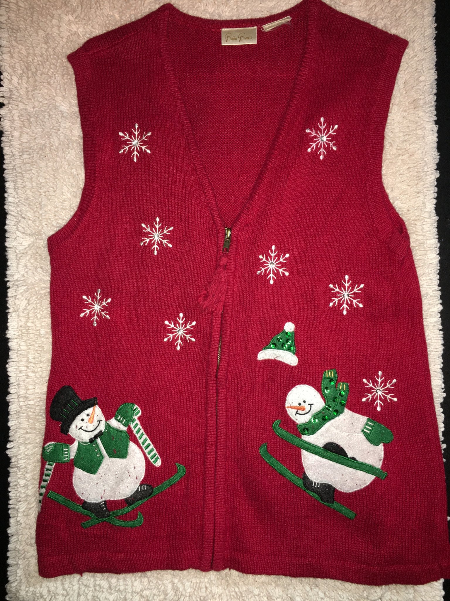 Snowman Ski School Ugly Christmas Sweater Vest - Festive Holiday Party Outfit for Xmas & Winter Gatherings