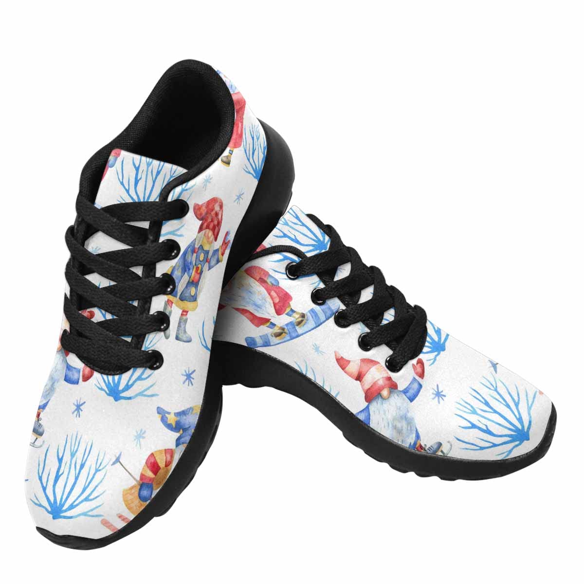 InterestPrint Women's Running Shoes - Lightweight Breathable Athletic Tennis Sneakers with Cute Penguin & Santa Hat Design | Perfect for Jogging, Gym Workouts & Christmas Gifts