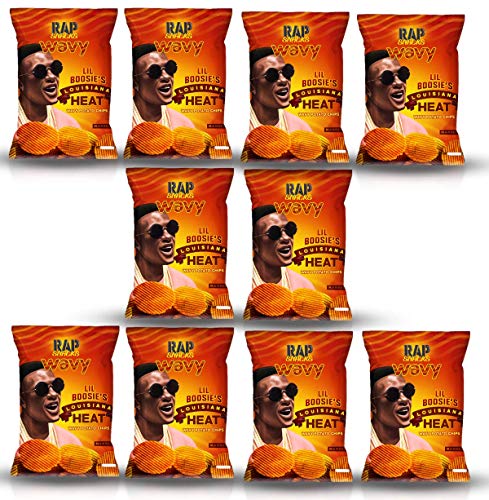 Rap Snacks Lil Boosie Louisiana Heat Potato Chips - 10 Pack (1 oz Bags) | Spicy Snacks for Parties, Road Trips & Game Day Snacking