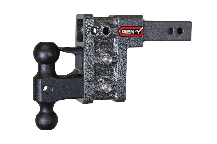 GEN Y Hitch Mega Duty Drop Hitch with Ball Mount and Pintle Lock - 2 Inch Shank, 5 Inch Drop - Heavy Duty Towing for Trucks, Trailers & Off-Road Vehicles