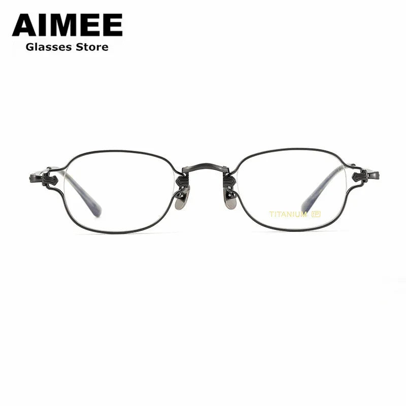 Aimee Unisex Full Rim Square Oval Titanium Eyeglasses 13186 - Lightweight & Durable Frame for Men & Women - Perfect for Reading, Work & Everyday Use