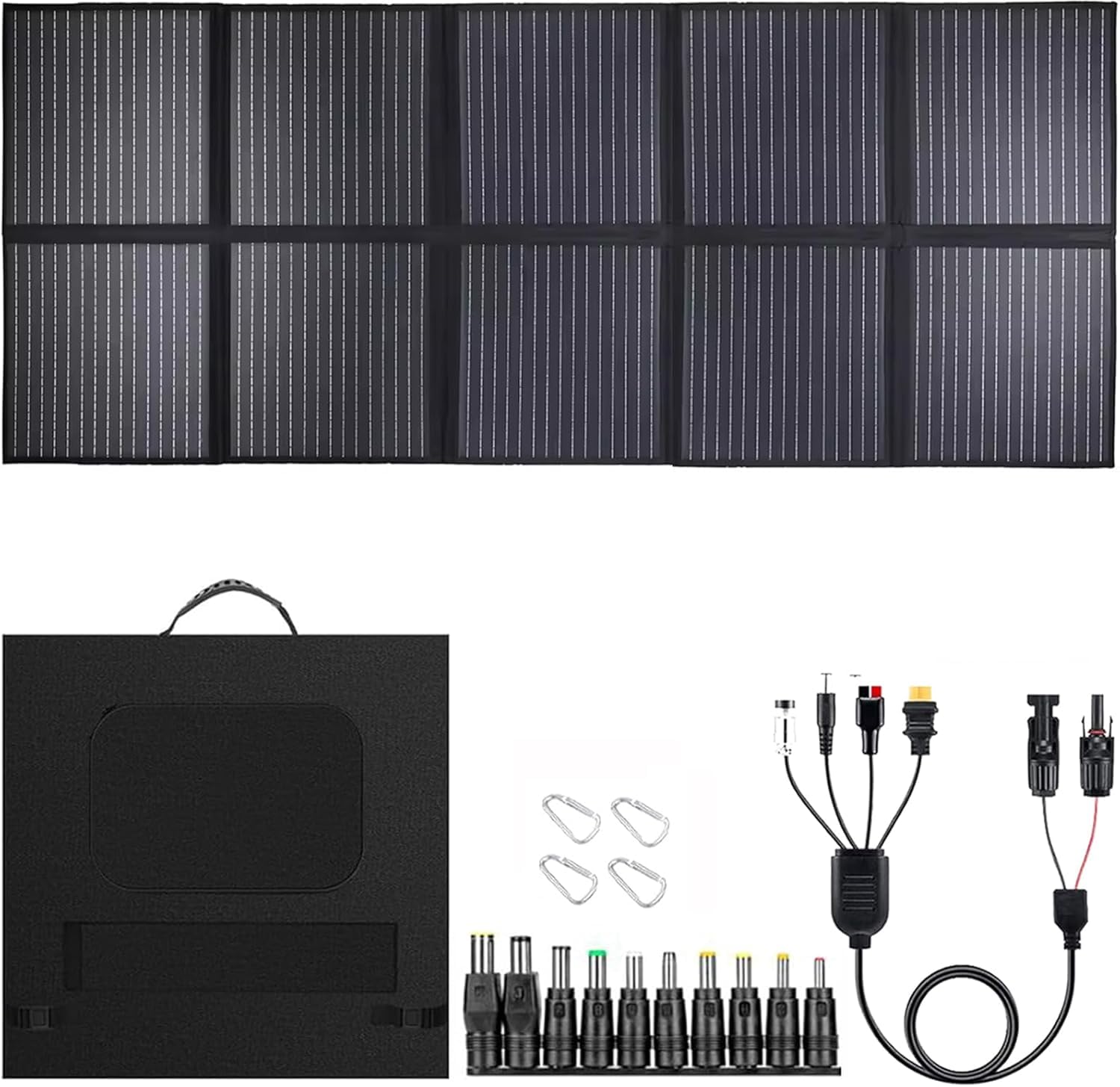 1000W Foldable Solar Panel - Portable Solar Suitcase with 25% High Efficiency, Durable & IP67 Waterproof - Ideal for Power Stations, RV, Camping, Off-Grid Living, Hurricane Preparedness, and Emergency Blackout Power Supply