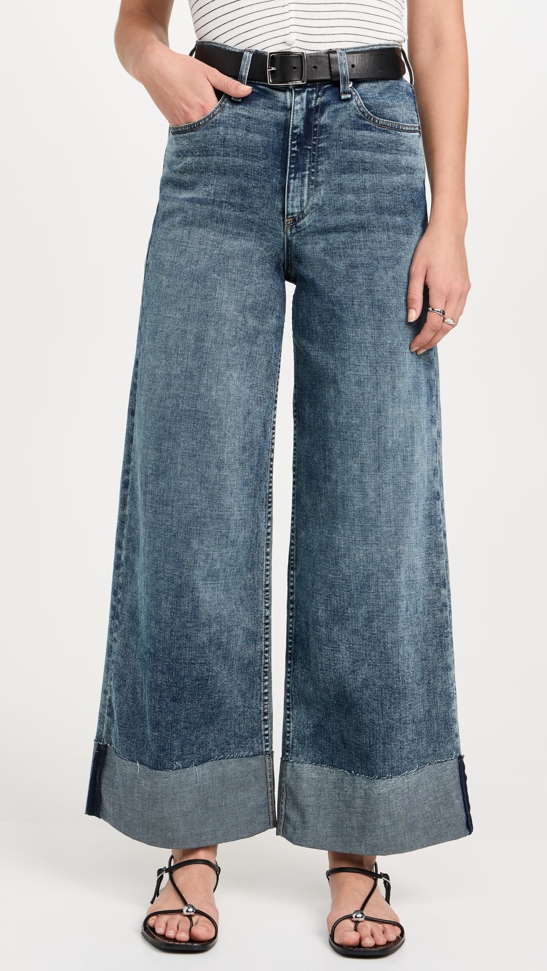 rag & bone Women's Sofie High Rise Wide Leg Jeans - Premium Denim Pants for Casual & Office Wear | Comfortable Stretch Jeans for Women | Fashionable Wide Leg Trousers for Everyday Style