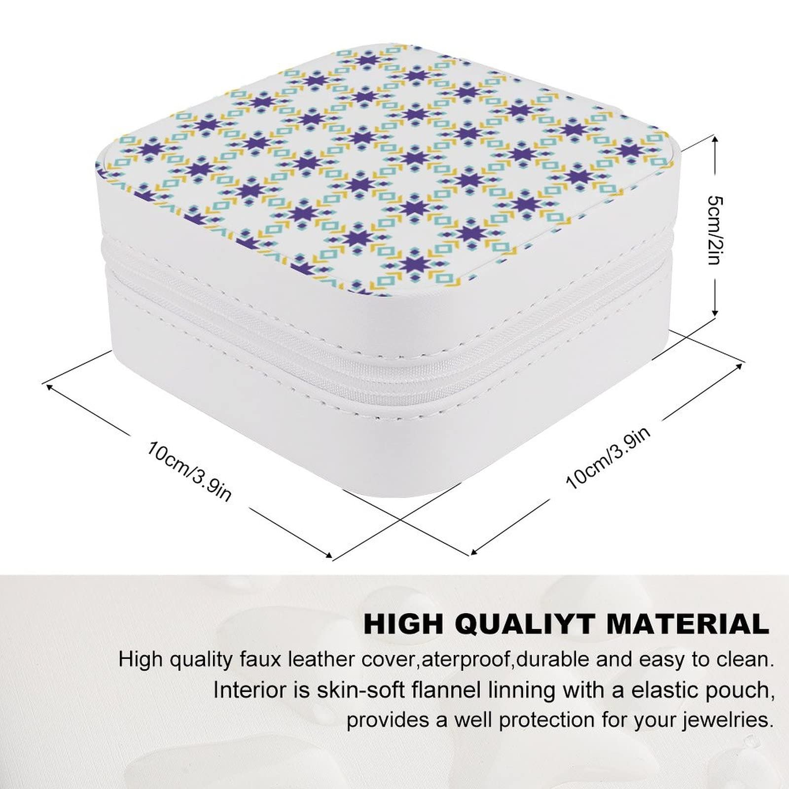 Elegant PU Jewelry Box - Portable Travel Organizer for Rings, Earrings, Necklaces & Bracelets - Indian Pattern Design - Perfect for Gifts, Travel & Home Storage