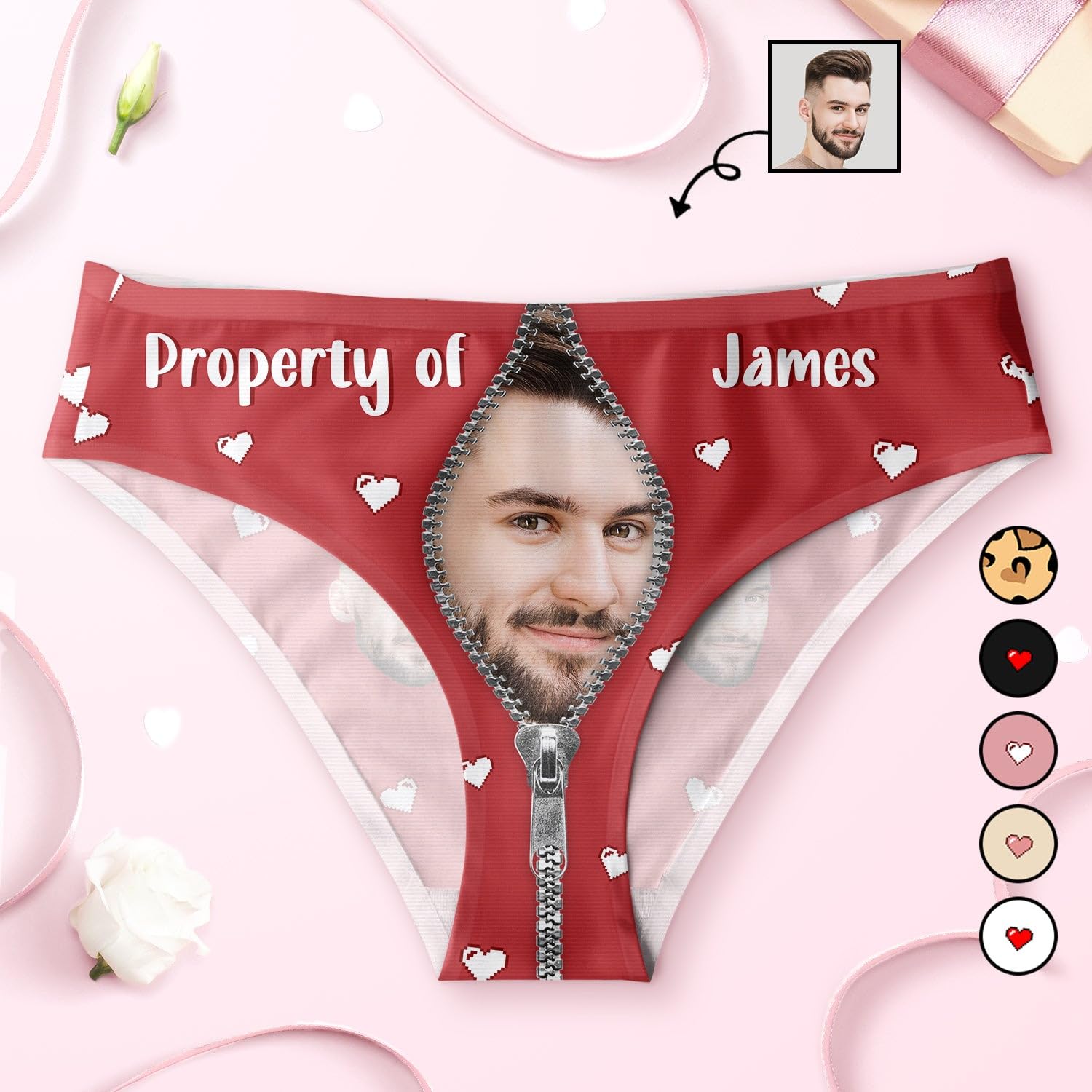 Personalized Photo Printed Women's Low-Waist Briefs - Funny Underwear Gift for Wife, Girlfriend - Birthday, Anniversary, Christmas Present - Perfect for Surprise Gifts & Special Occasions