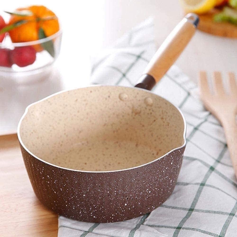 Non-Stick Maifan Stone Wok Stockpot with Dual Pour Spouts - Lightweight Saucepan for Cooking, Milk Heating & Dishwasher Safe - Perfect for Stir-Frying, Soup Making & Kitchen Use