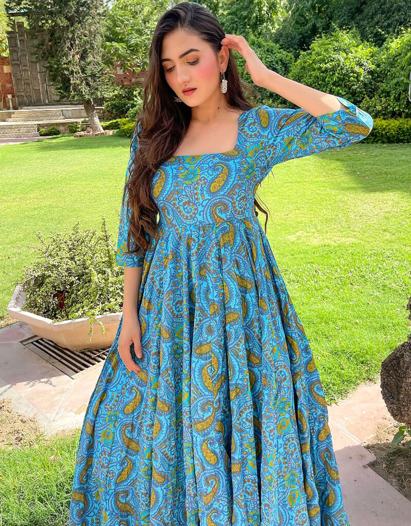 Stylish Blue Designer Party Wear Kurti for Women - Elegant Ready-to-Wear Indian Tunic - Perfect for Festivals, Weddings & Special Occasions