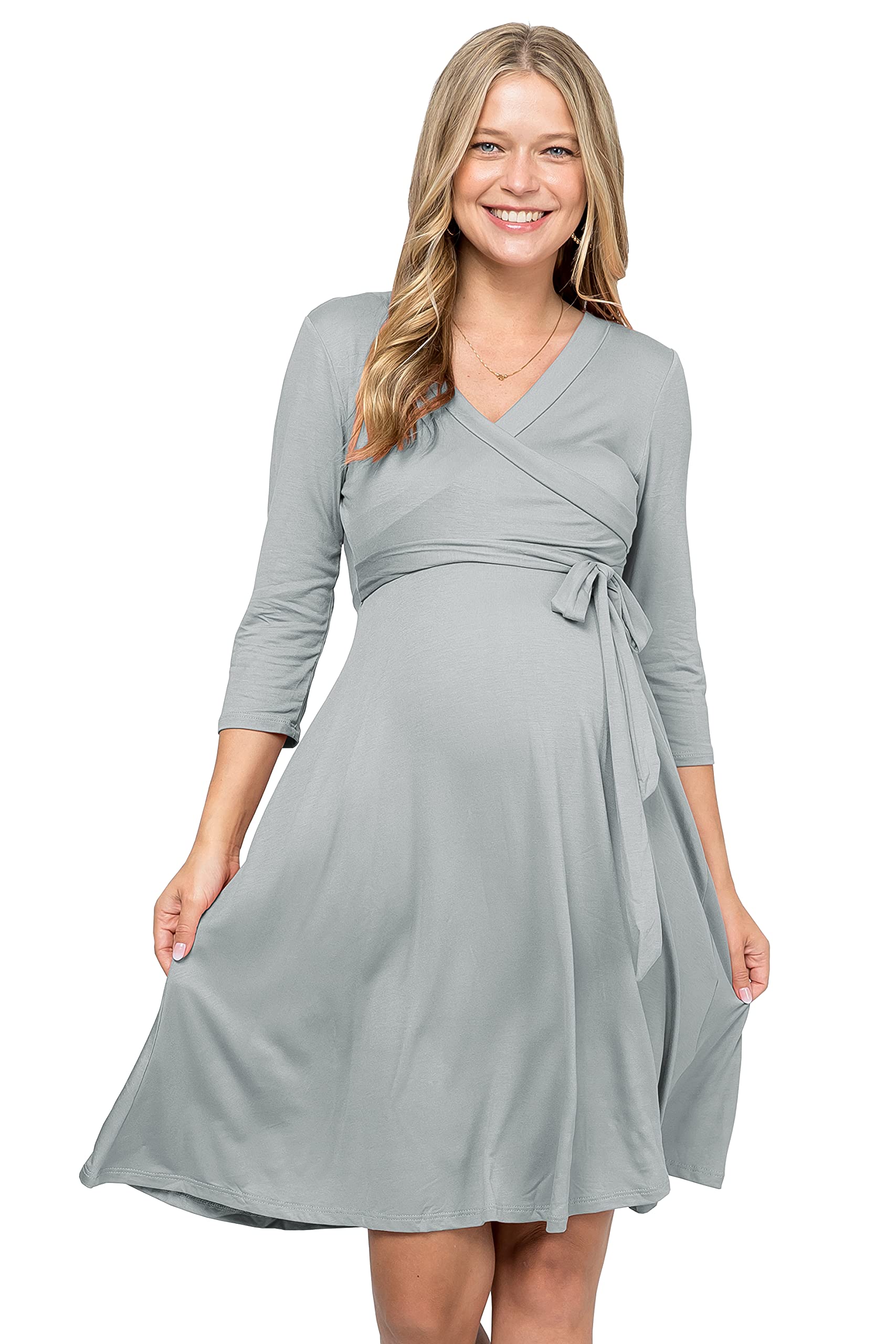 Floral Maternity Dress for Women - Comfortable Pregnancy Clothes Made in USA - Perfect for Baby Showers, Maternity Photos & Everyday Wear