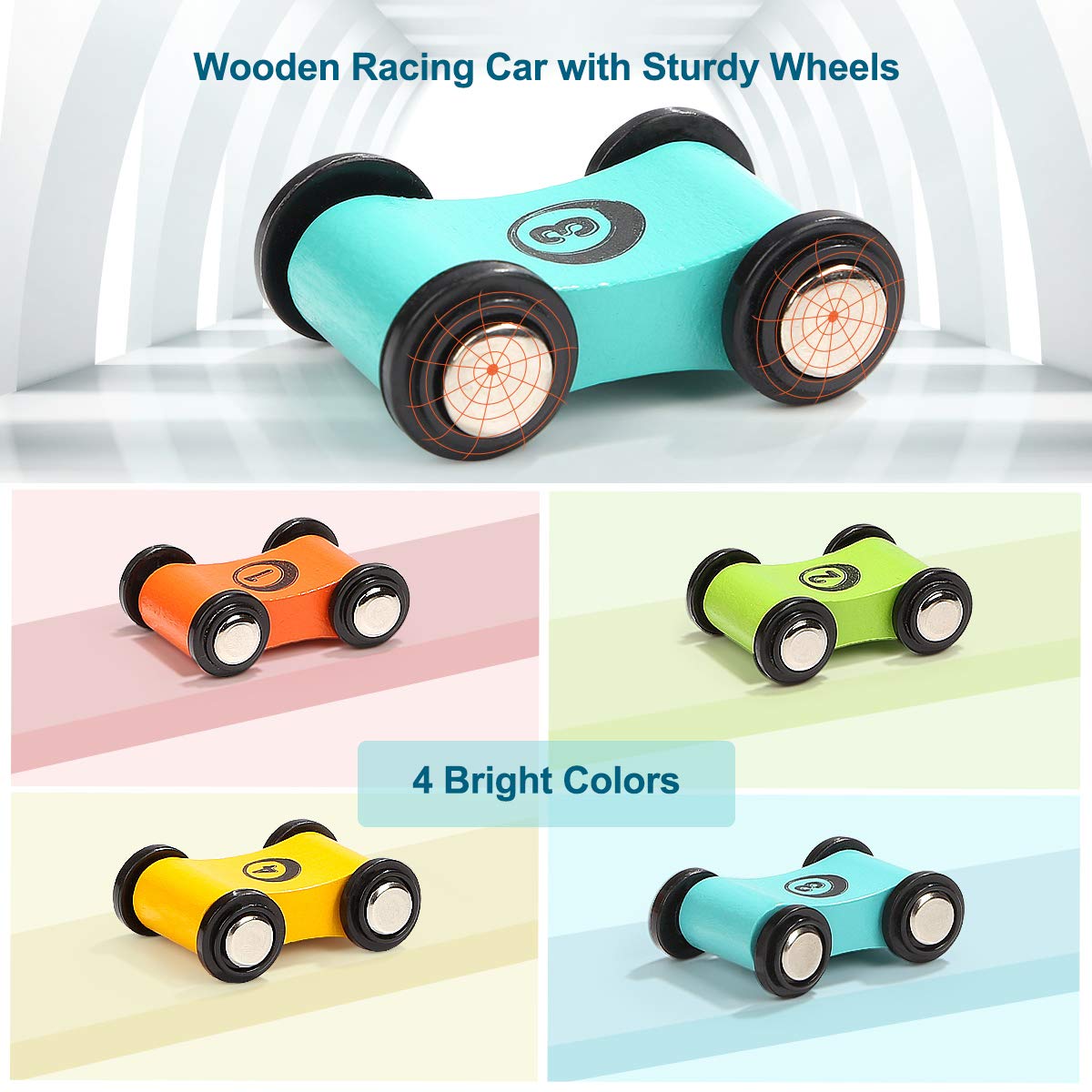 TOP BRIGHT Car Ramp Toys for Toddlers - 4-in-1 Race Track Set with 4 Toy Cars, Parking Lot & Gas Station - Fun Educational Toys for 2-4 Year Old Boys & Girls - Perfect for Indoor Playtime, Birthday Gifts & Preschool Learning Activities
