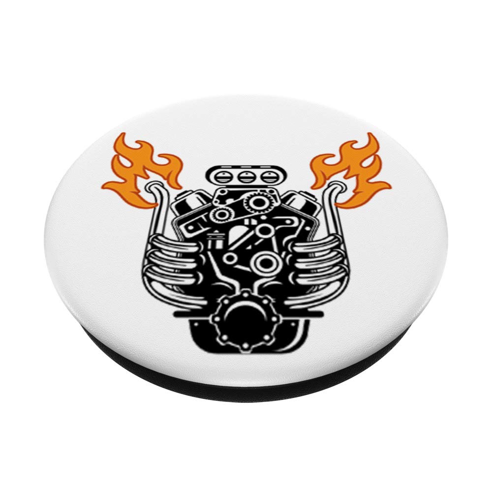 Hot Rod Engine Design PopSockets PopGrip - Interchangeable Phone Grip & Stand for iPhone, Samsung, Smartphones | Perfect for Car Enthusiasts, Road Trips & Hands-Free Use
