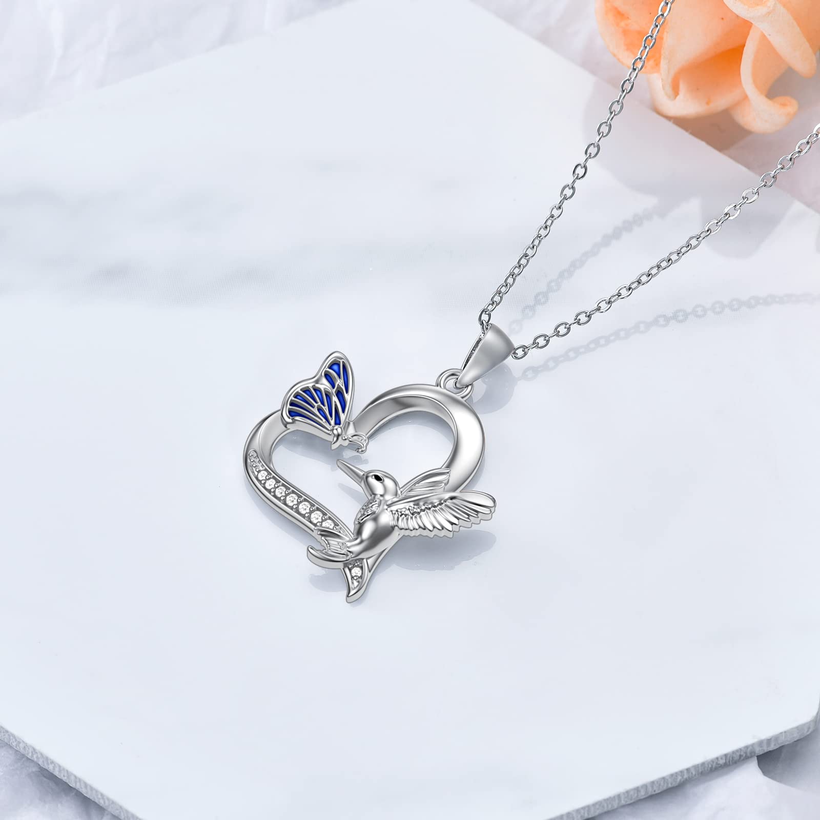 925 Sterling Silver Animal Pendant Necklace - Frog, Hummingbird, Butterfly, Bee, Cat, Elephant, Bunny & Sea Turtle Charms | Elegant Jewelry Gift for Women, Mother, Sister & Friends | Perfect for Birthdays, Anniversaries & Special Occasions