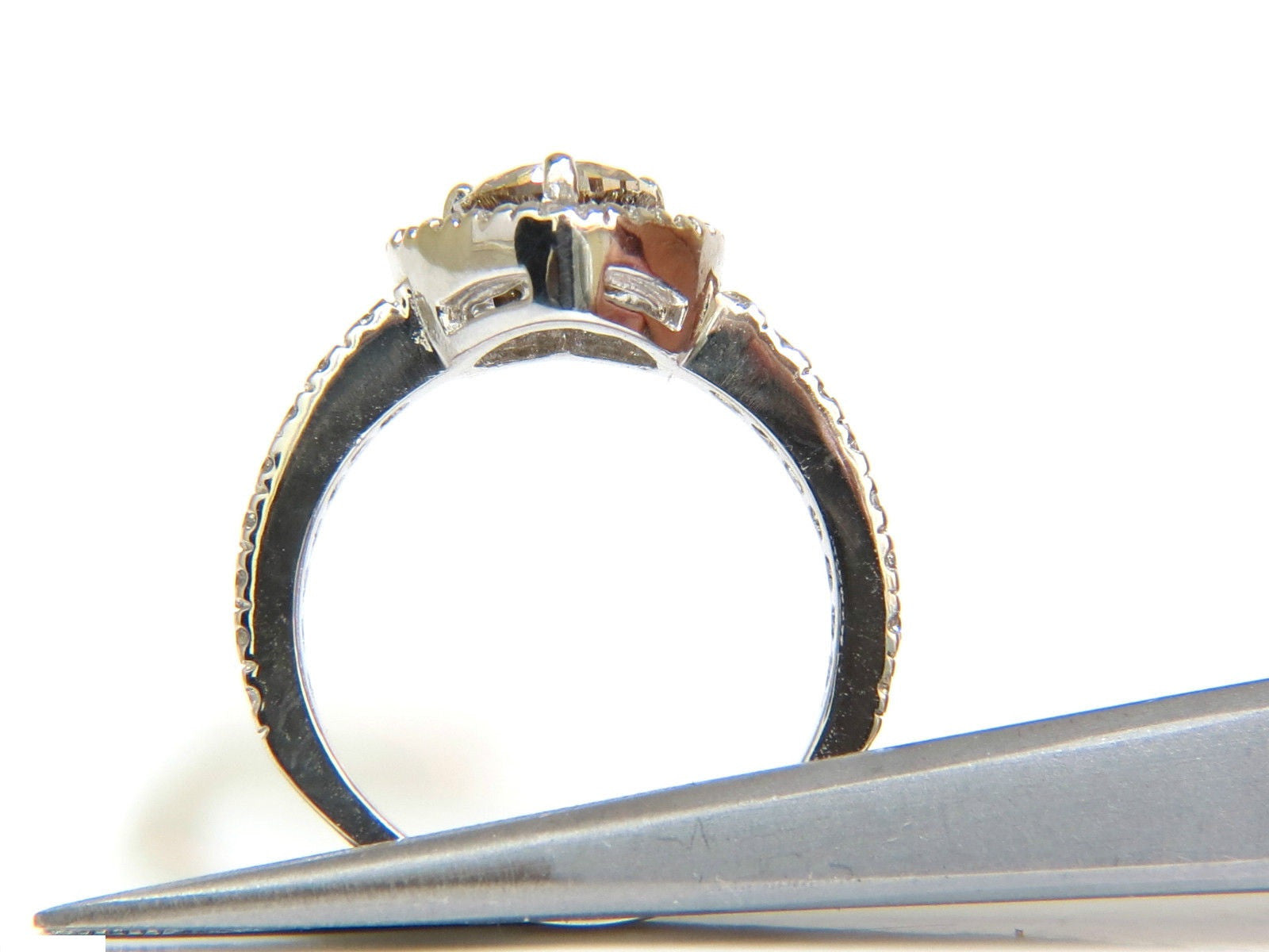 1.37CT Natural Fancy Bright Brown Heart Cut Halo Diamond Ring in 14KT Gold VS Clarity - Perfect for Engagement, Anniversary & Romantic Gifts