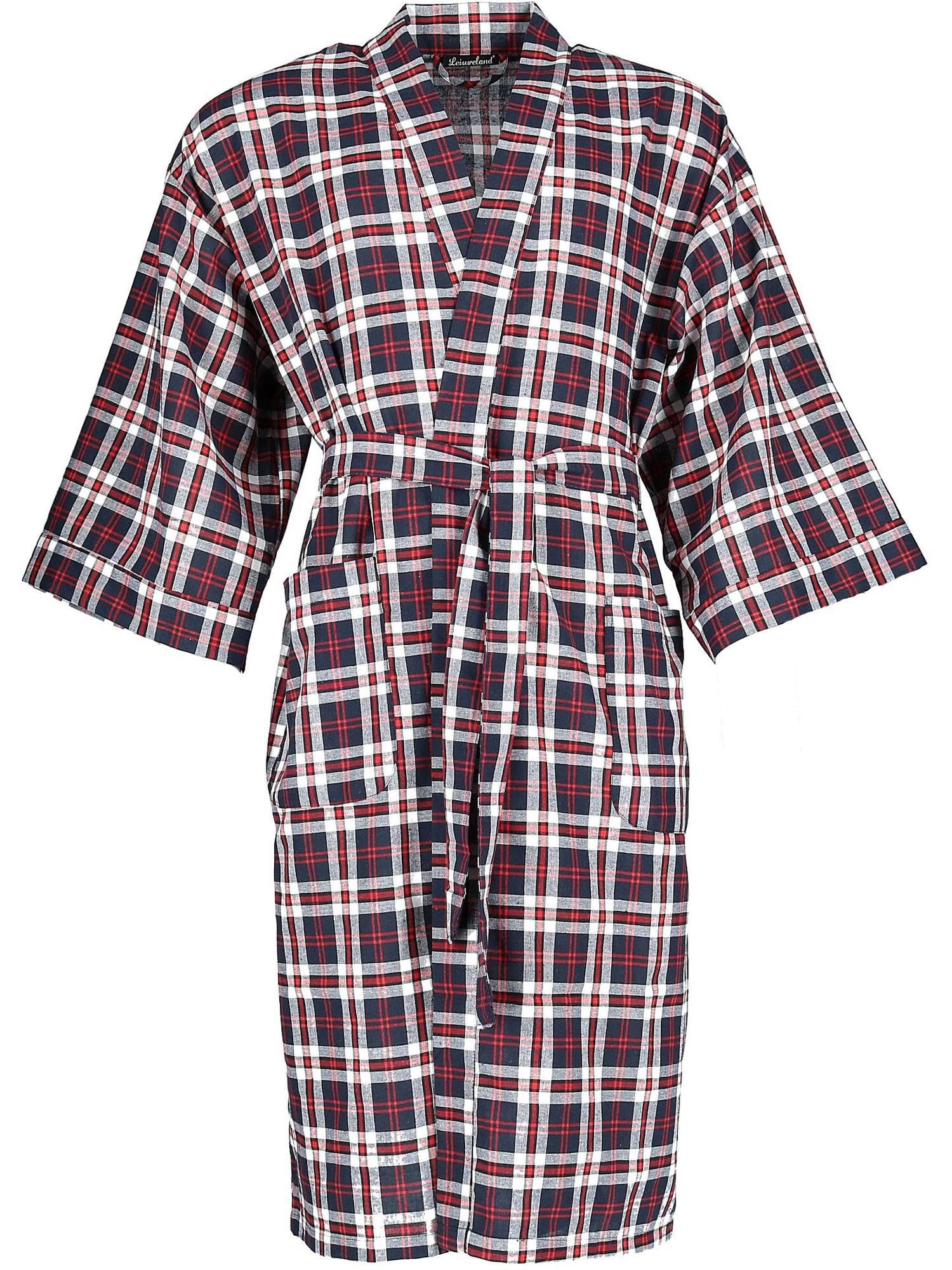 Men's Plaid Broadcloth Robe - Soft Red Flannel Bathrobe for Relaxation | Perfect for Lounging at Home, Spa Days & Cozy Winter Mornings