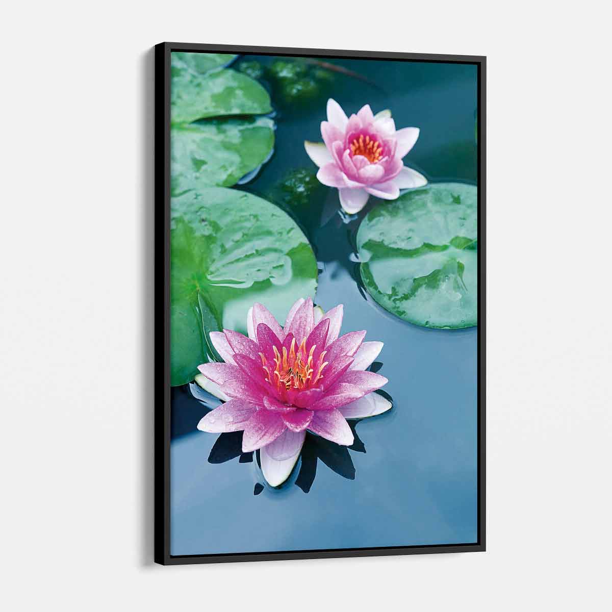 Pink Lotus Wall Art Canvas 17x18 Inches - Handmade Floral Home Decor for Living Room, Bedroom & Office - Perfect for Meditation Spaces & Yoga Studios